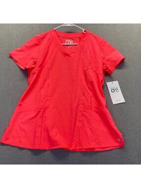 Barco One Scrub Top Womens M Coral Pocket V Neck Princess Performance 5105 NEW